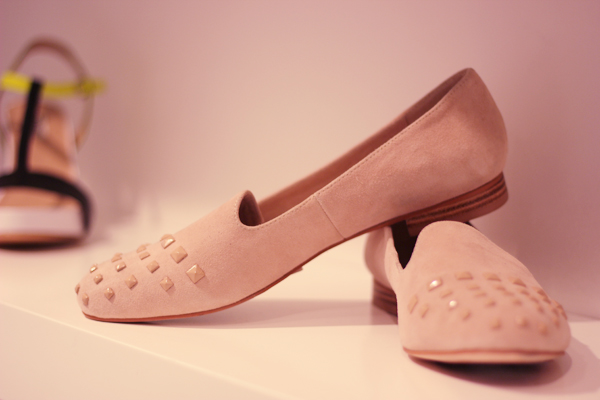 nude suede flats