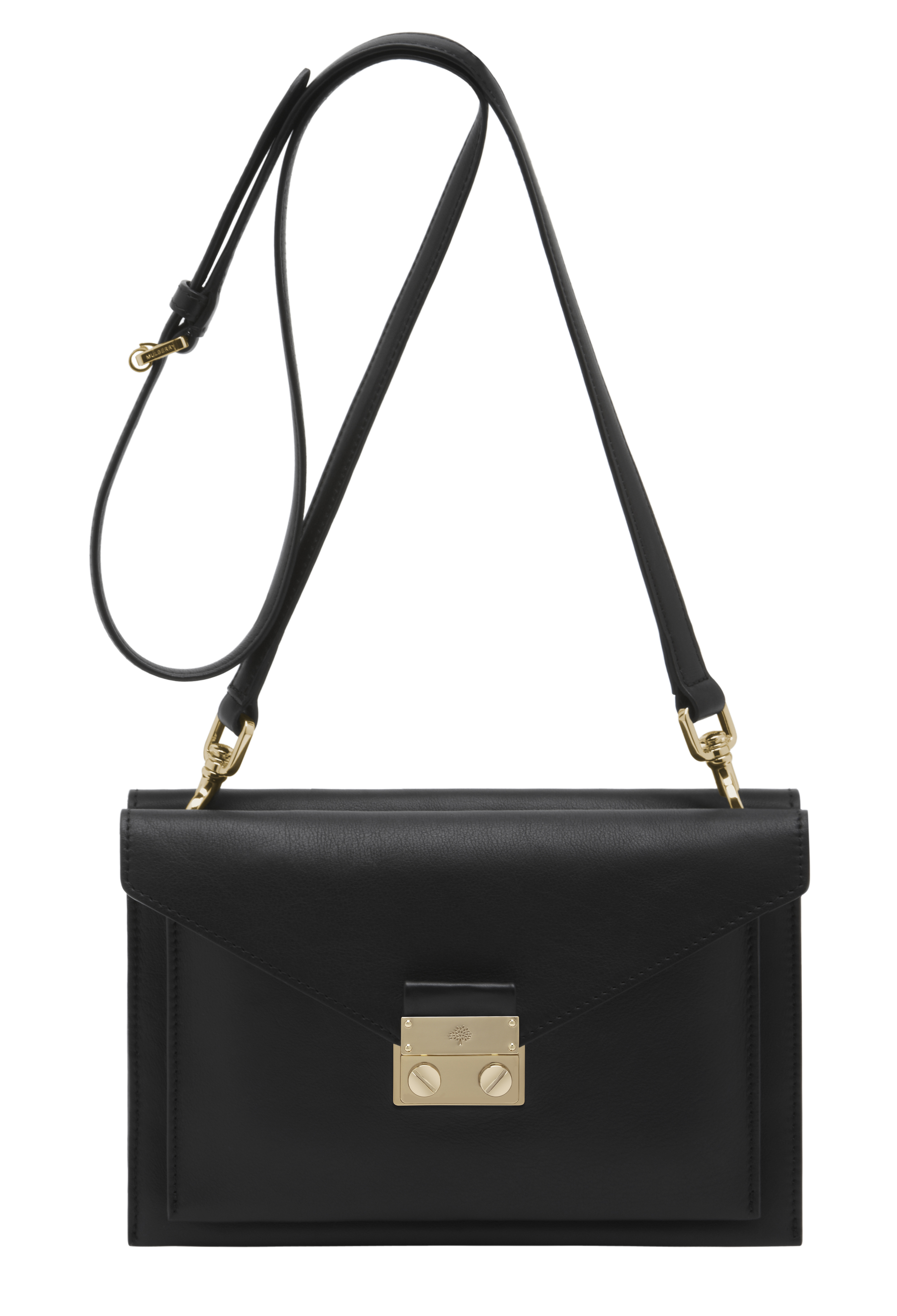 HH2457_170A100 Kensal Small Shoulder Bag in Black Velvet Calf