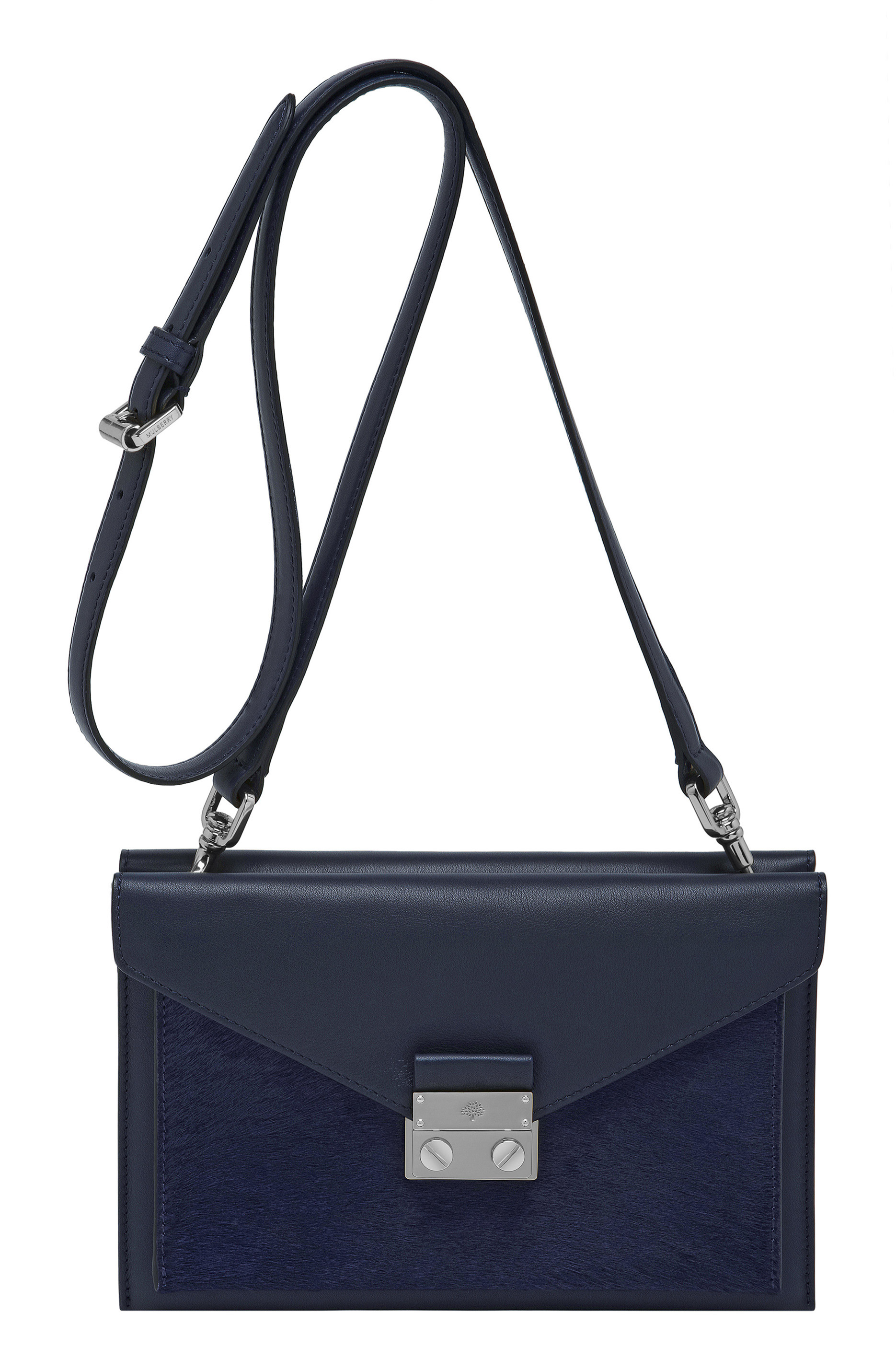 HH2459_000U136 Kensal Small Shoulder Bag in Midnight Blue Haircalf Mix