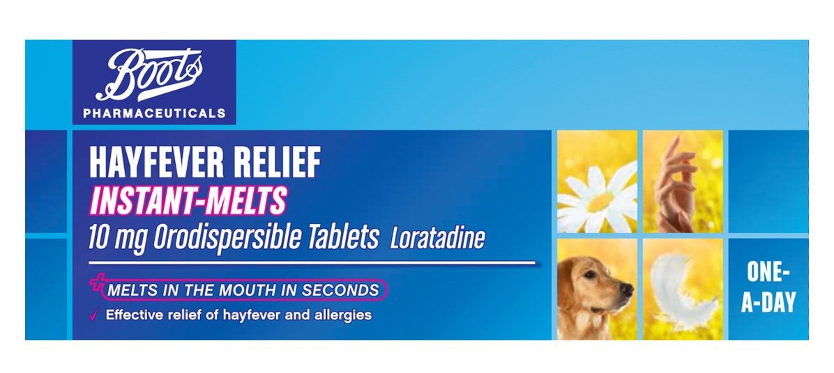 Boots Hayfever Relief Instant-Melts 10mg Orodispersible Tablets Loratadine (14 day supply)