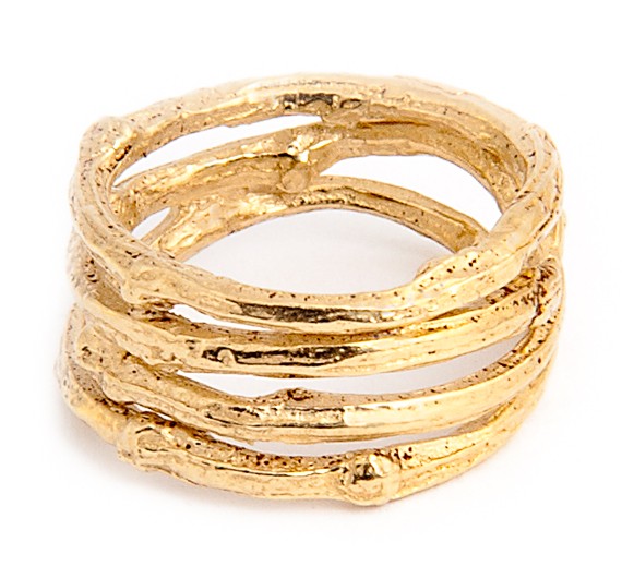WIDE TWIG RING BNR02 - 18ct yellow gold vermeil