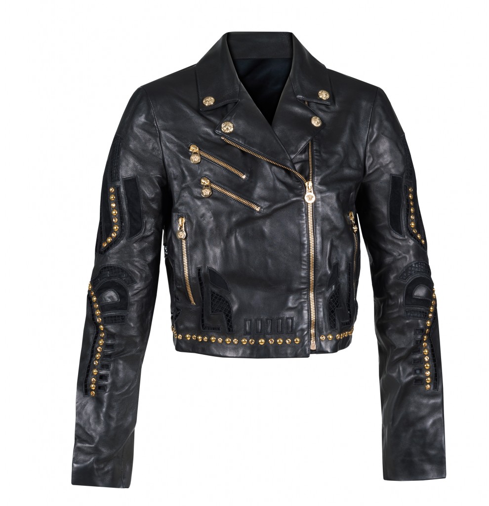 Versace Leather Suede and Mesh cut out jacket with stud details  £2,000