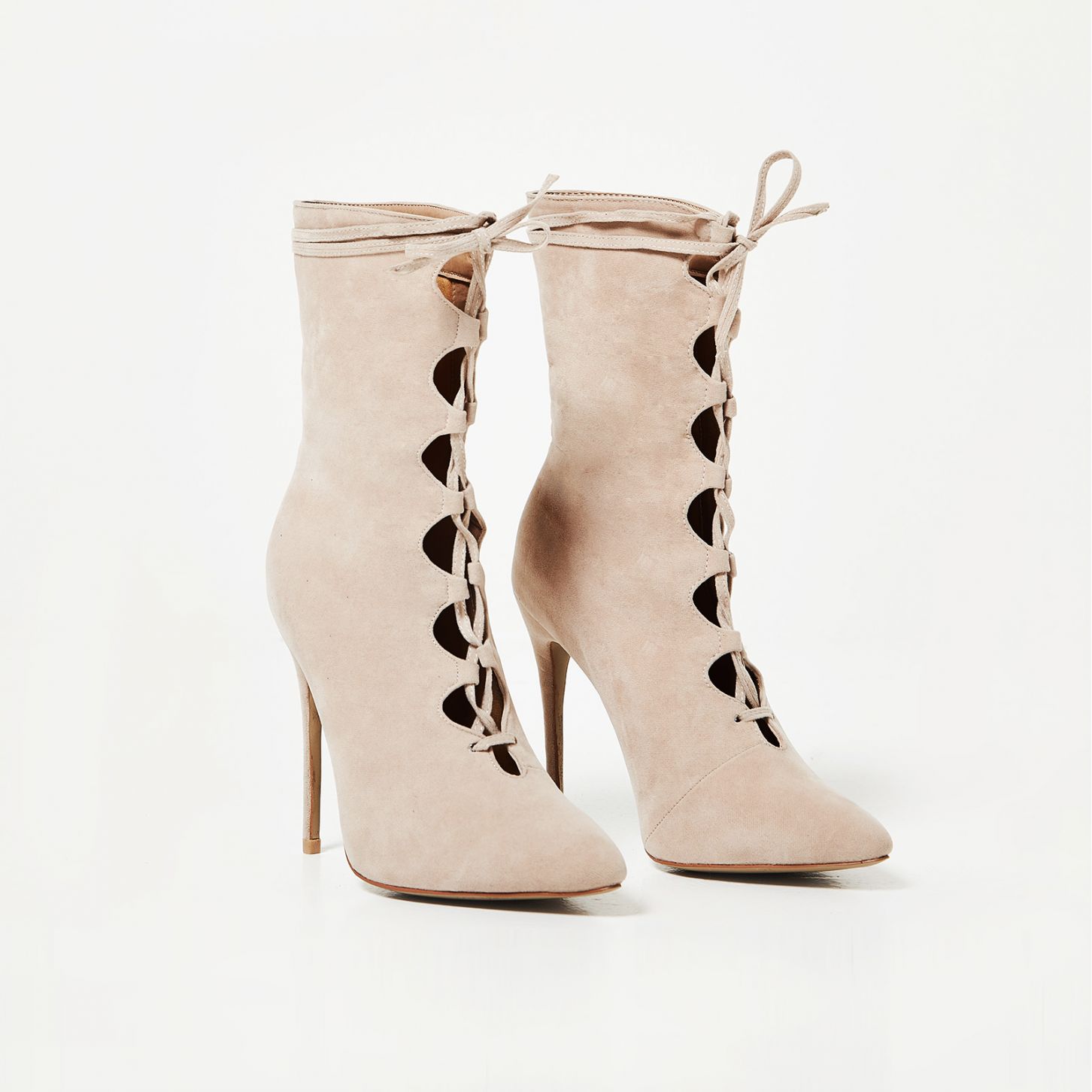 EGO BEIGE LACE UP BOOTS