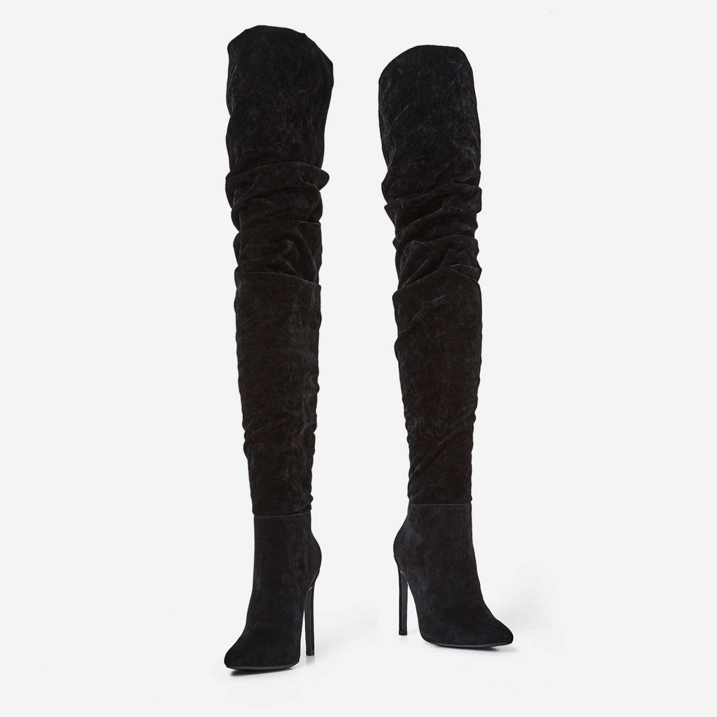 EGO BLACK SLOUCH OVER THE KNEE BOOTS