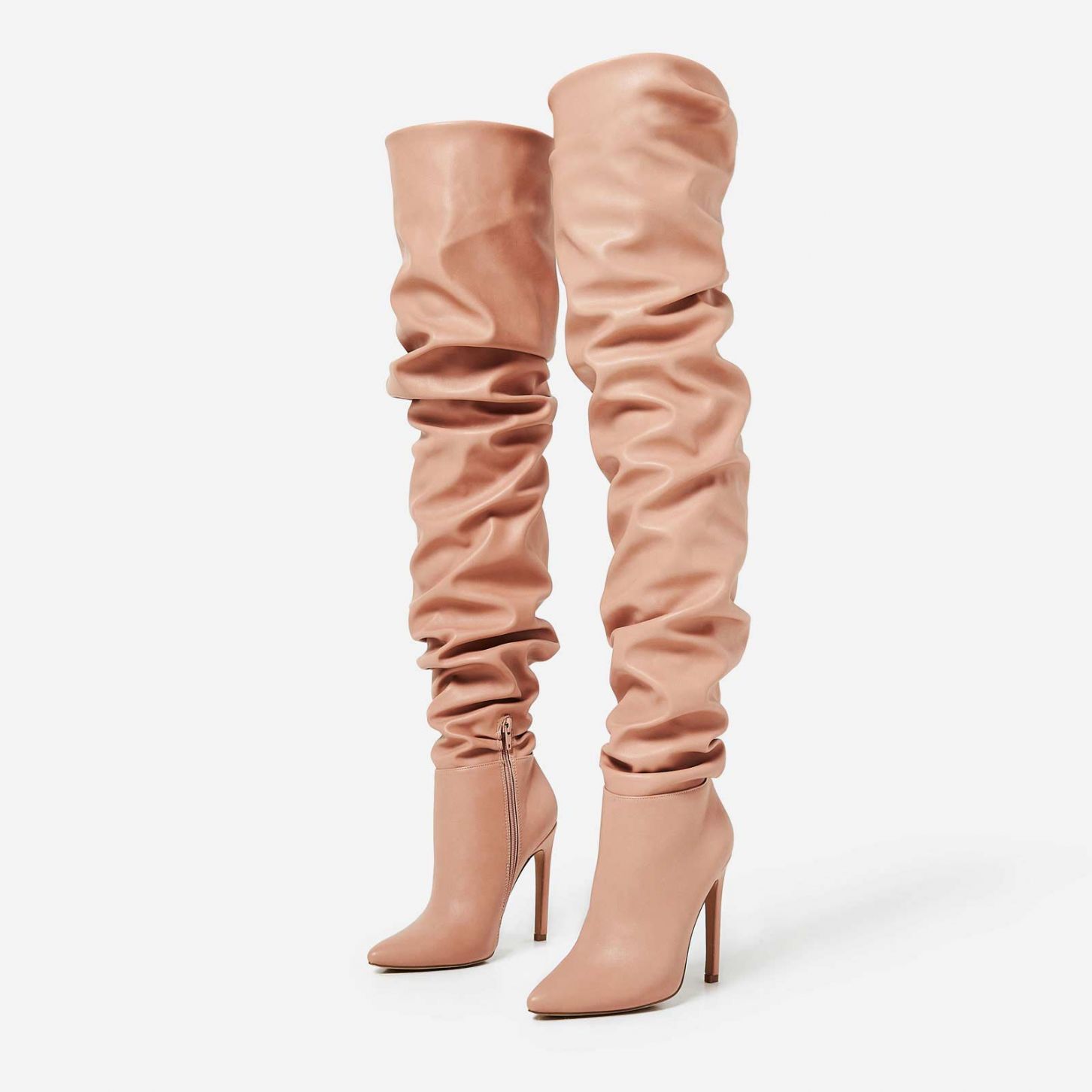 EGO NUDE SLOUCH OTK BOOTS