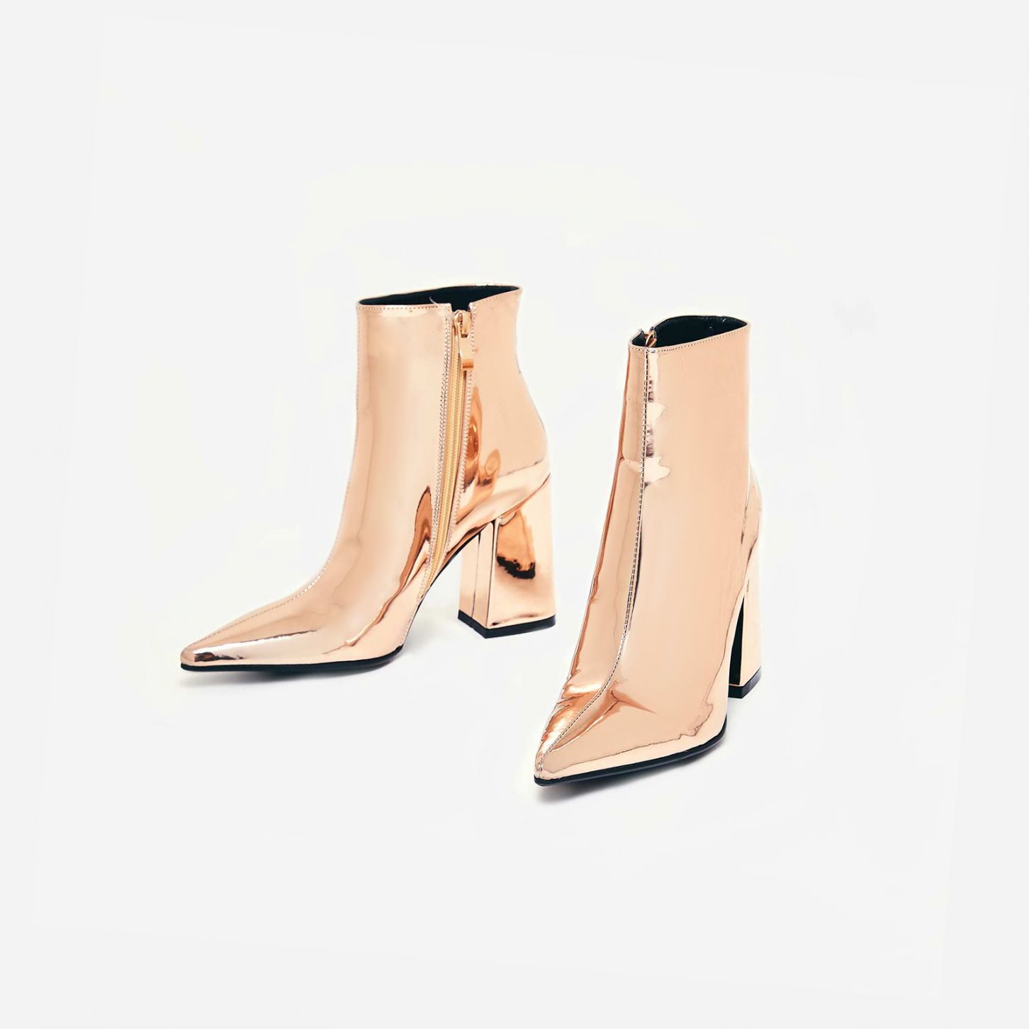 EGO ROSE GOLD BLOCK HEEL ANKLE BOOT